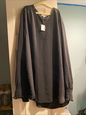 Maurices Black Long-Sleeve Blouse